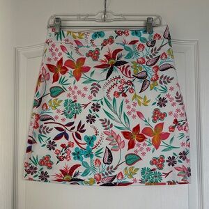 Talbots Colorful Floral A-Line Skirt